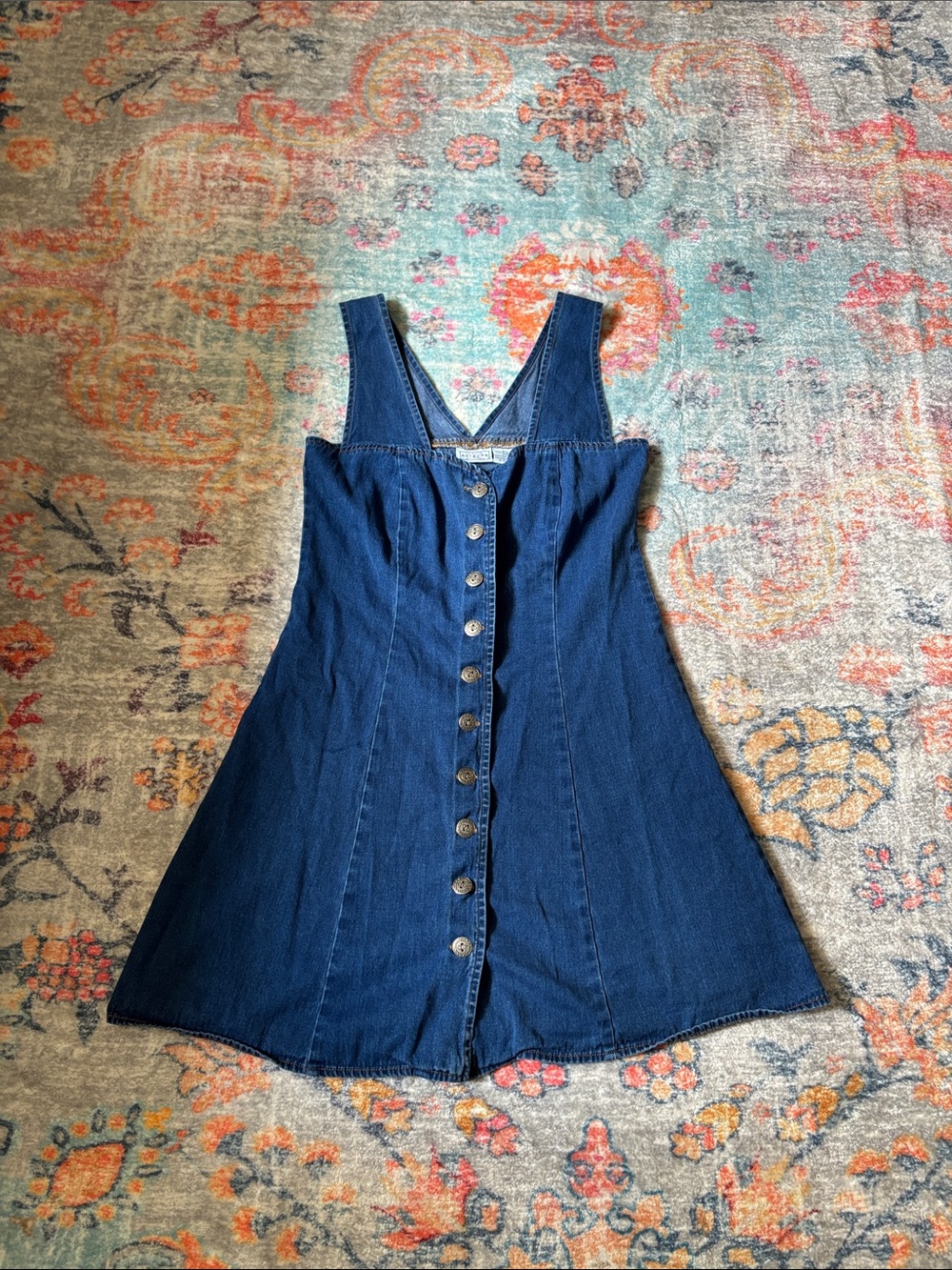 Arizona Jean Company Dark Blue Denim Button-Front Mini Dress